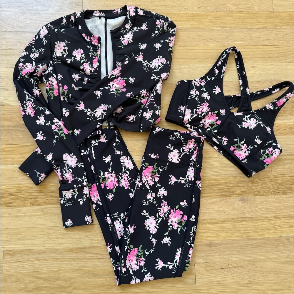 Floral Black Activewear Set Love Shack Fancy